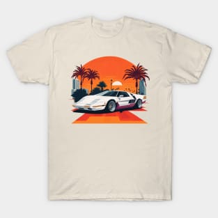 Miami Vice white Ferrari T-Shirt